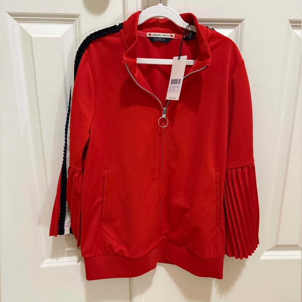 NWT! Scotch & Soda Red Zip-Up Jacket
